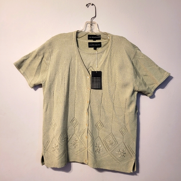 Vintage crochet cardigan and shell matching set size large - Picture 1 of 8